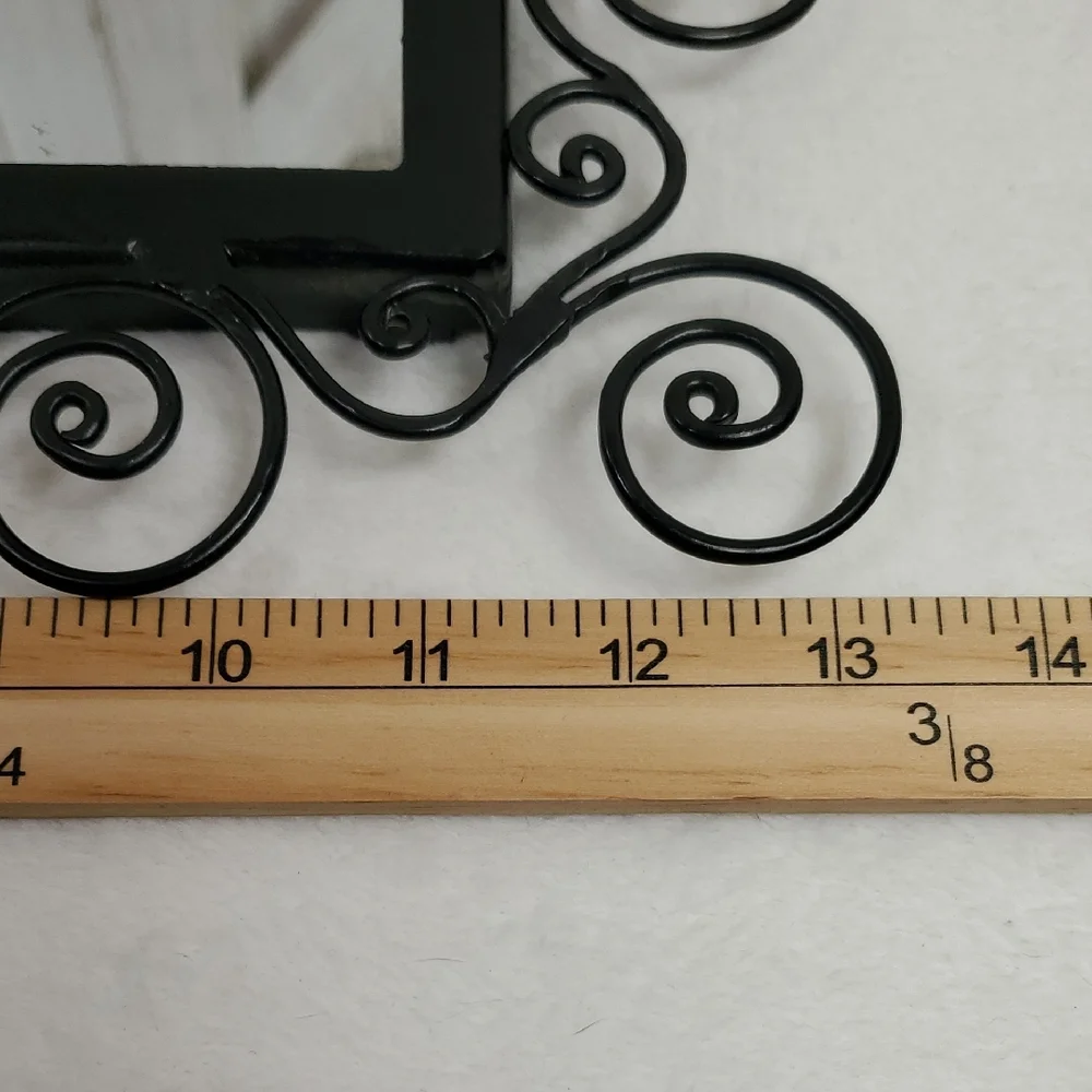 Elegant Black Wrought Iron Wall Mirror with Swirls